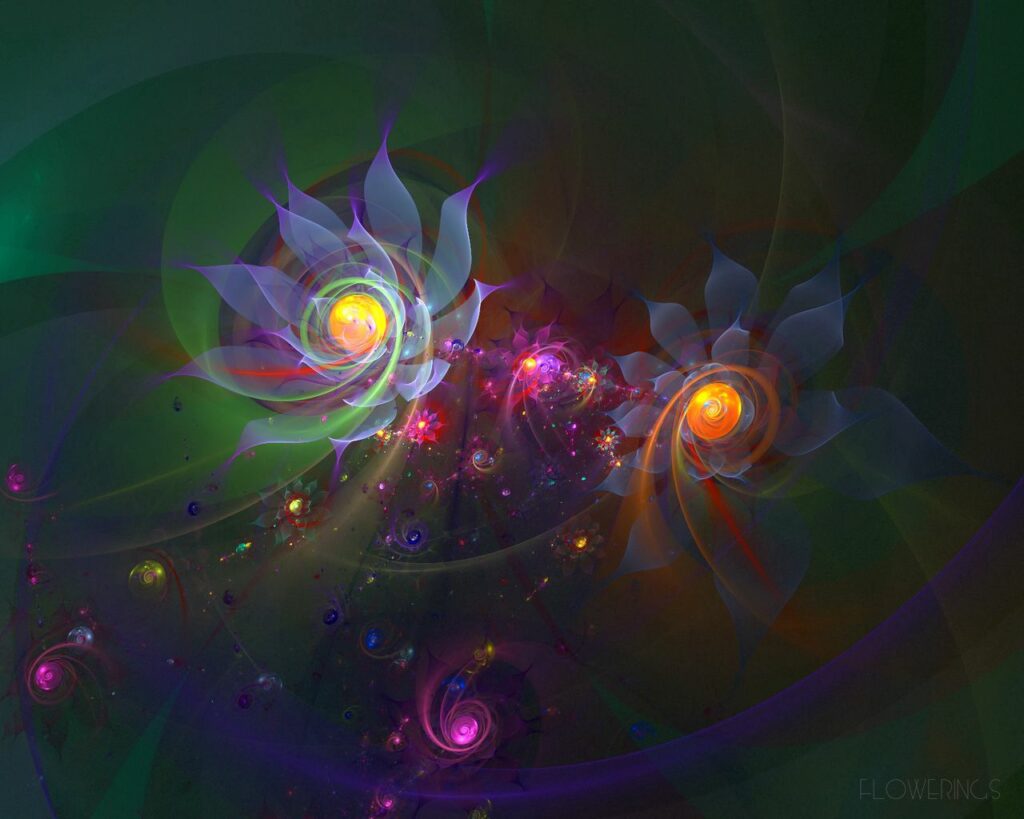 Vibrant Fractal Wallpaper: Intricate Petals & Spirals Background