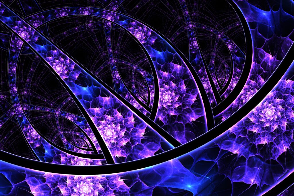 Stunning Fractal Wallpaper: Vibrant Purple & Blue Abstract Background