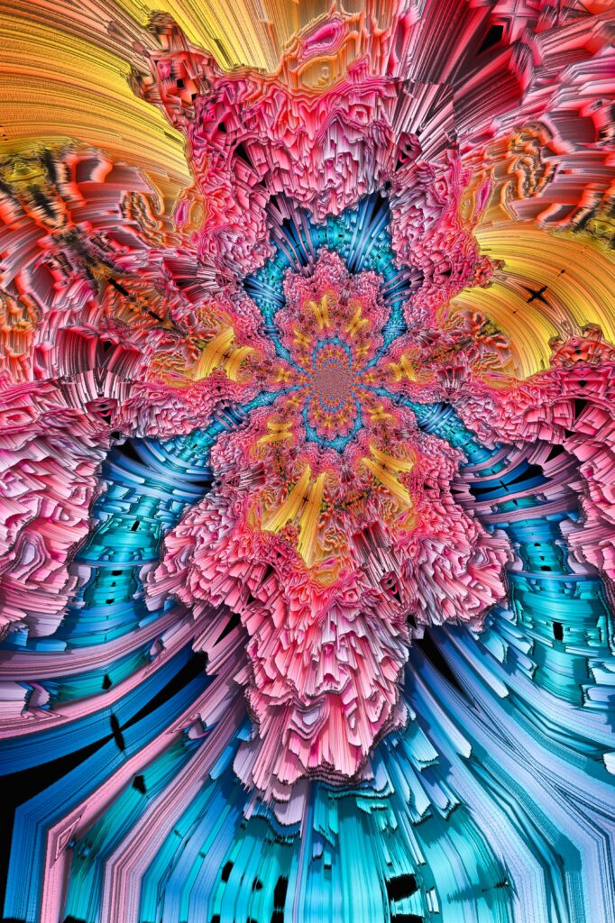 Vibrant Fractal Digital Wallpaper: Mesmerizing Abstract Background