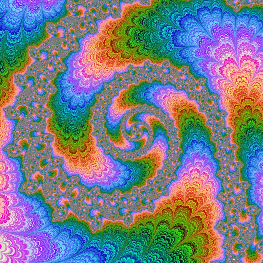 Vibrant Multicolored Fractal Wallpaper: Captivating Symmetrical Design