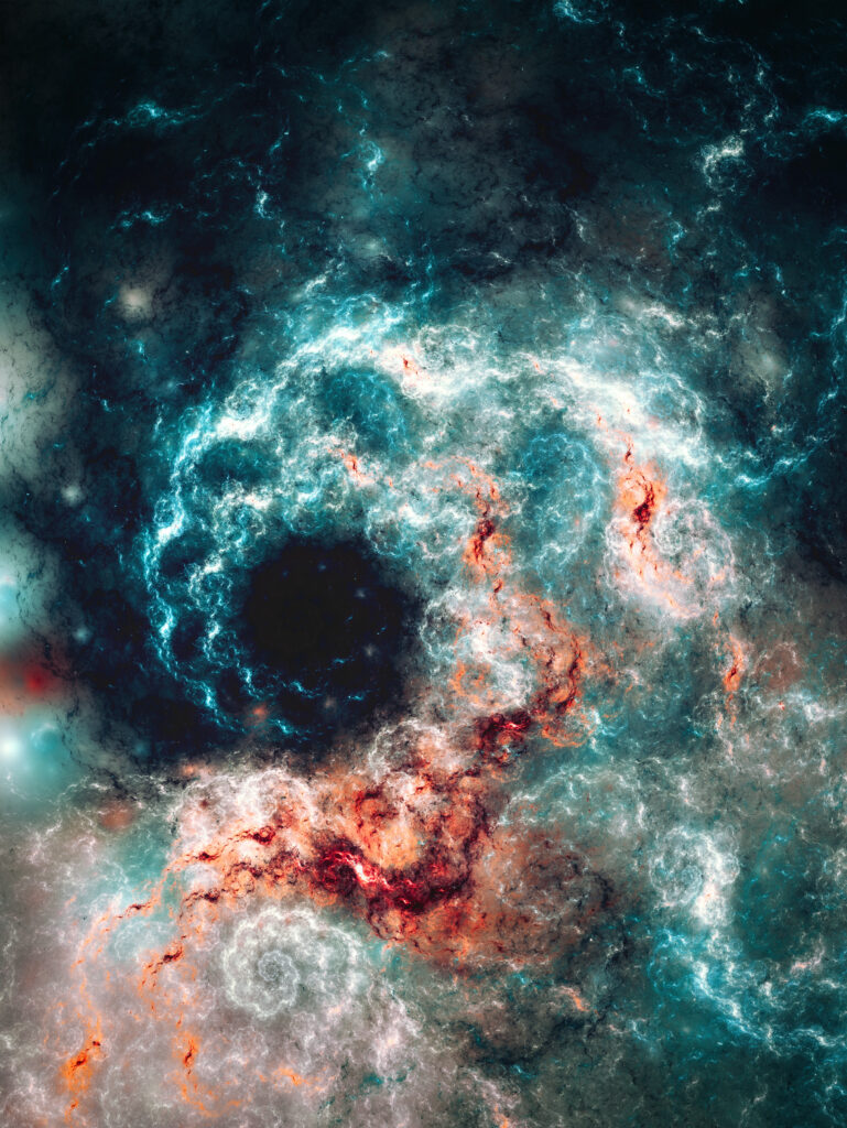 Vibrant Fractal Wallpaper: Intricate Spiral Patterns & Cosmic Colors