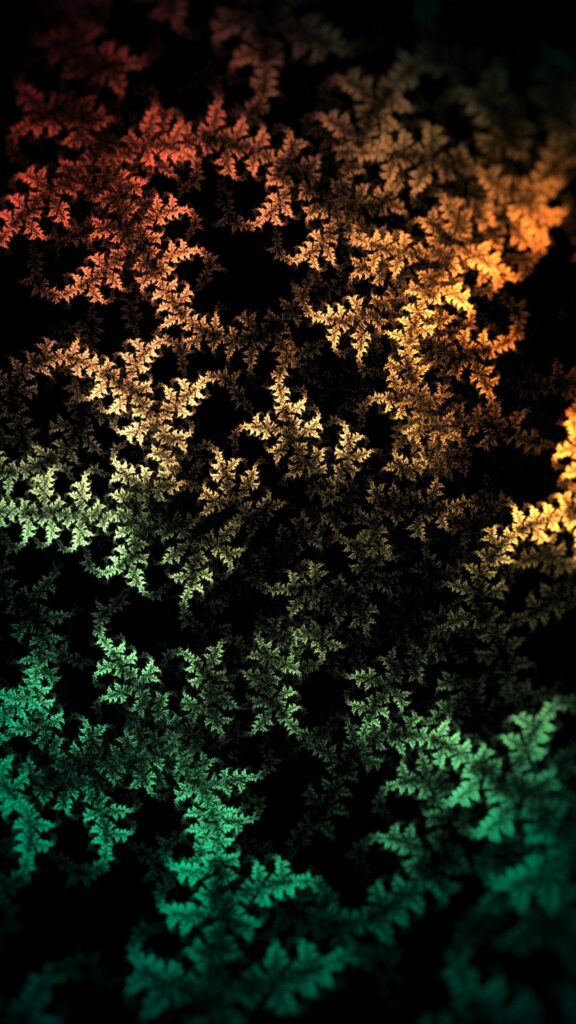Vibrant Fractal Wallpaper: Warm to Cool Gradient Background Design
