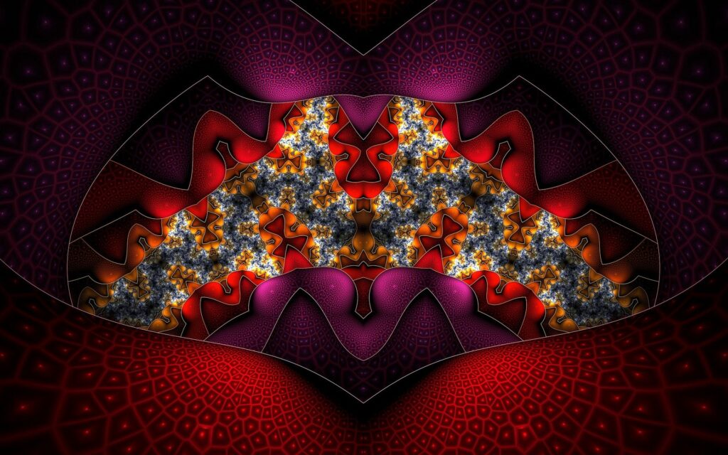 Vibrant Fractal Stained Glass Wallpaper - Intricate Geometric Design