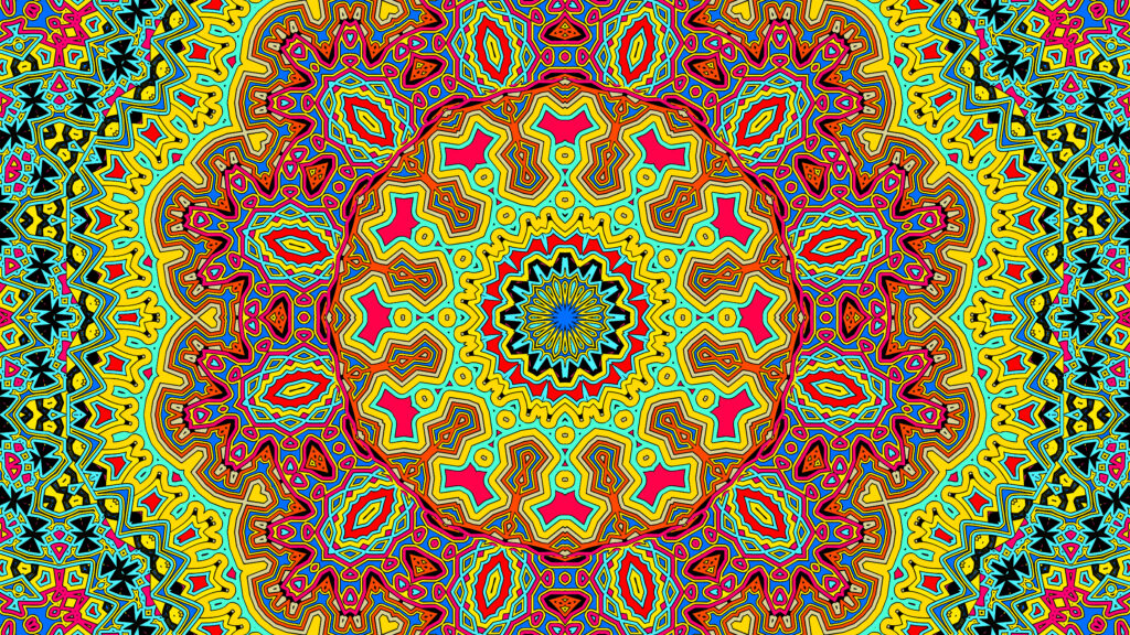 Vibrant Fractal Wallpaper: Intricate Patterns & Kaleidoscopic Design