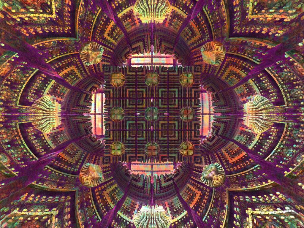 Vibrant Fractal Wallpaper: Intricate Squares & Abstract Patterns