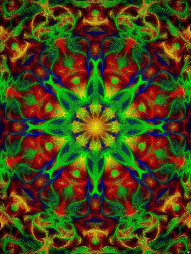 Mesmerizing Fractal Wallpaper: Brightly Colored Radiant Background