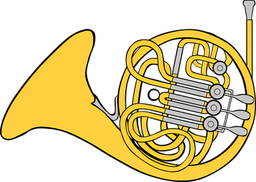 Vibrant French Horn Vector Wallpaper on Black Background