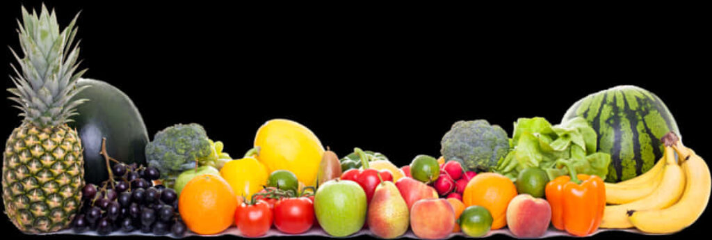 Vibrant Fresh Fruits & Vegetables Wallpaper: Watermelon, Pineapple & More