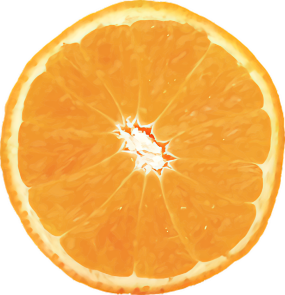 Juicy Orange Slice on Black Background - Bright Wallpaper Design