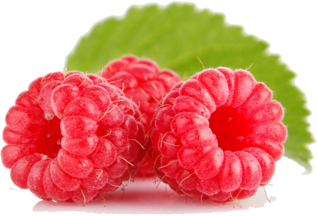 Vibrant Fresh Raspberries with Green Leaf - Bright Red Wallpaper