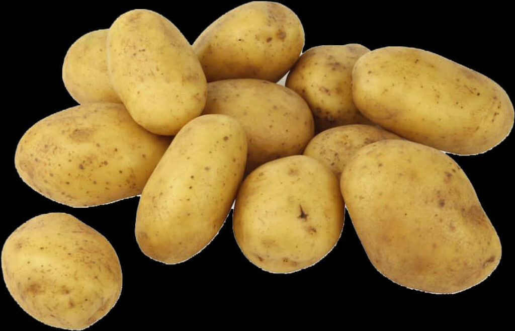 Vibrant Yellow Potatoes: Fresh Texture Wallpaper on Transparent Background