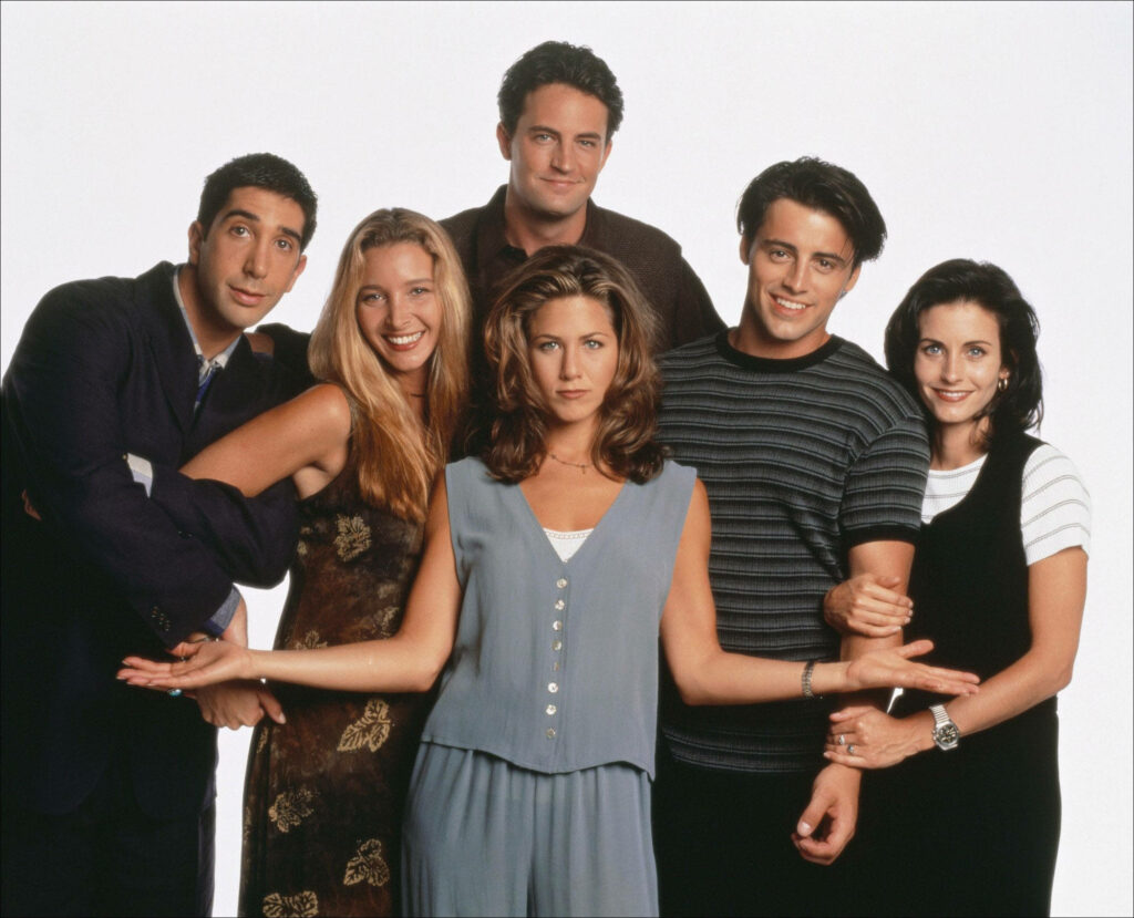 Cheerful Friends Cast Wallpaper - Nostalgic NBC Sitcom Background