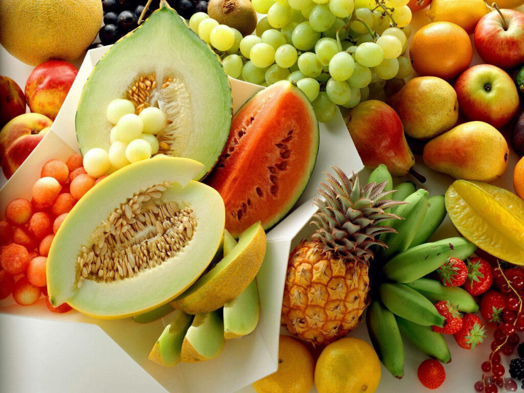 Vibrant Fruit Wallpaper: Fresh Bananas, Melons, Pineapples & More