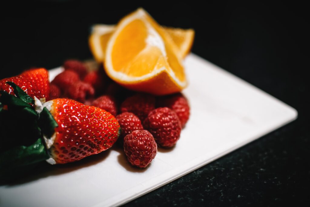 Colorful Fruit Wallpaper: Fresh Strawberries, Raspberries & Oranges