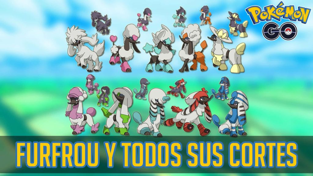 Furfrou Pokemon GO wallpaper showing all vibrant stylish trims on a soft colorful background