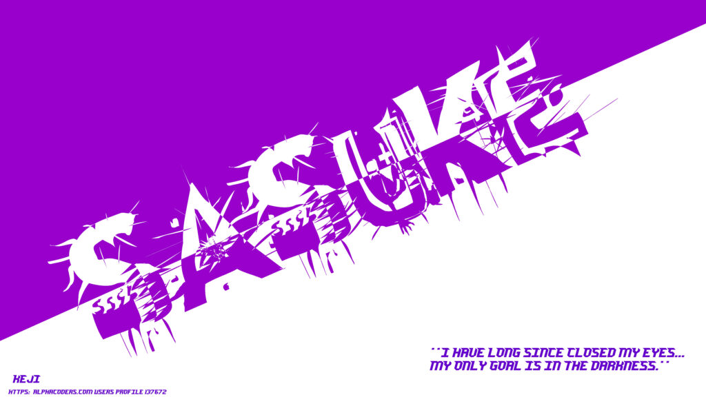 Purple Haze: Sasuke Uchiha's 4k Stylized Moniker in Vibrant White and Purple Wallpaper