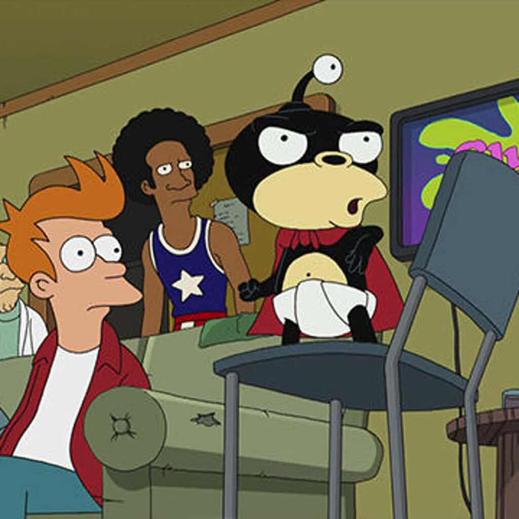 Futurama Wallpaper: Lively Scene with Professor Farnsworth & Zoidberg