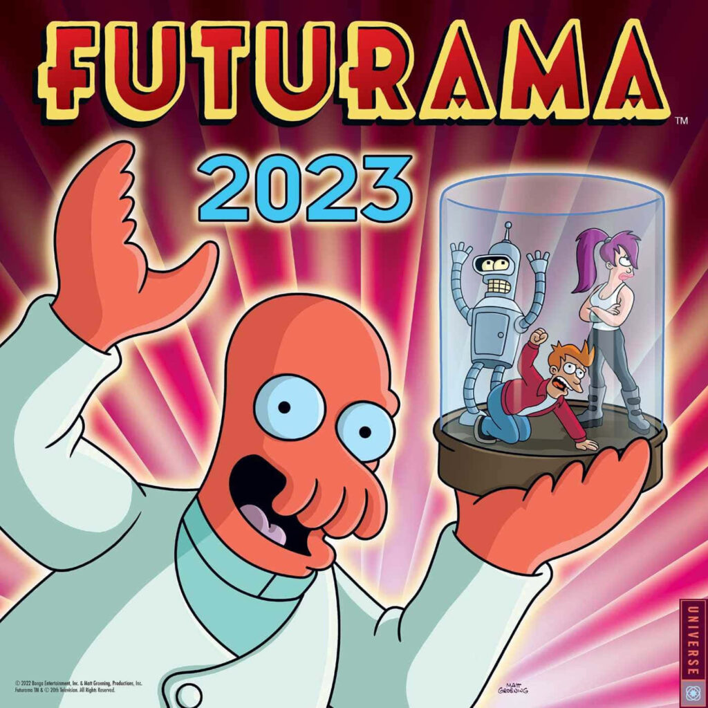 Futurama Wallpaper: Zoidberg with Fry, Leela & Bender in Colorful Design