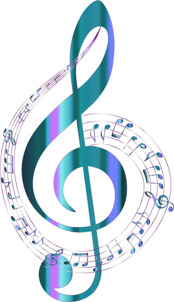 Vibrant G Clef Wallpaper: Colorful Music Notes Background Art