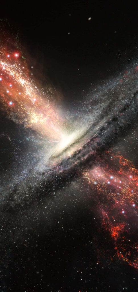 Vibrant galaxy wallpaper with radiant cosmic colors and swirling nebulae, perfect for space lovers.