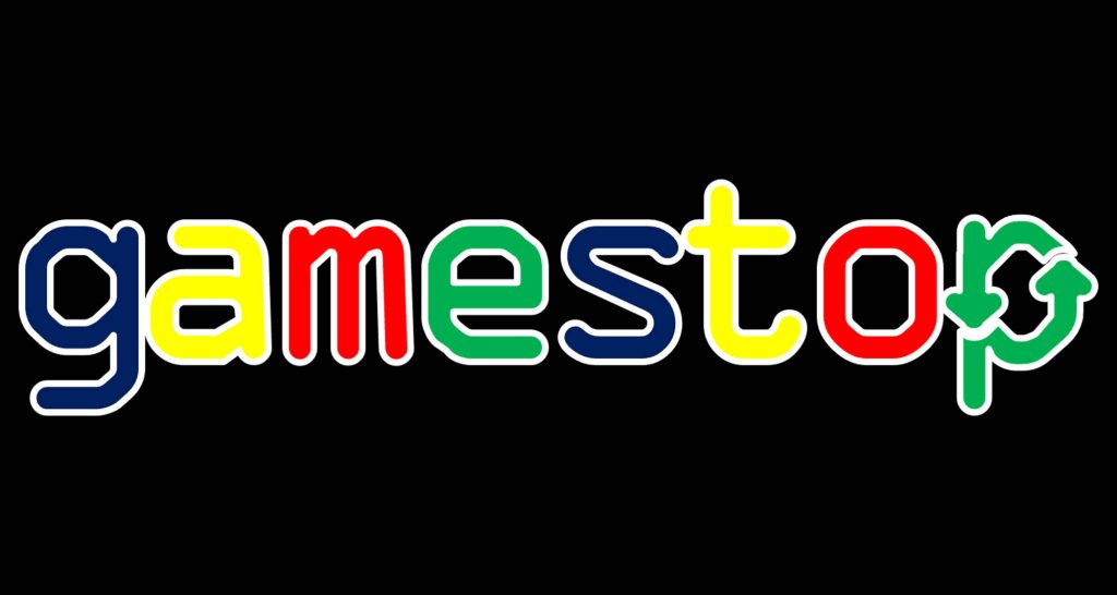 GameStop logo wallpaper colorful letters on black background vibrant digital design background
