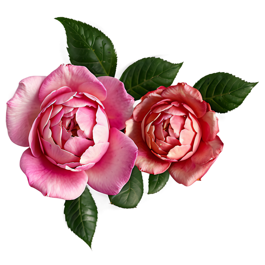 Vibrant Garden Roses Wallpaper on Transparent Background