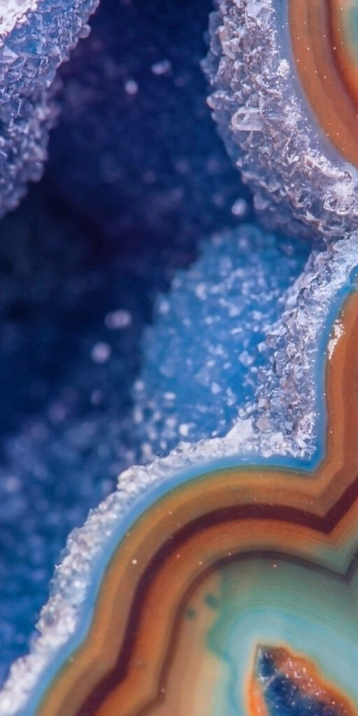 Vibrant Geode Rock Wallpaper: Close-Up Crystals for OnePlus 9R