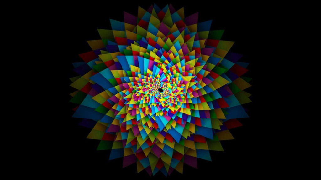 Vibrant Geometric Wallpaper: Modern Abstract Design on Black