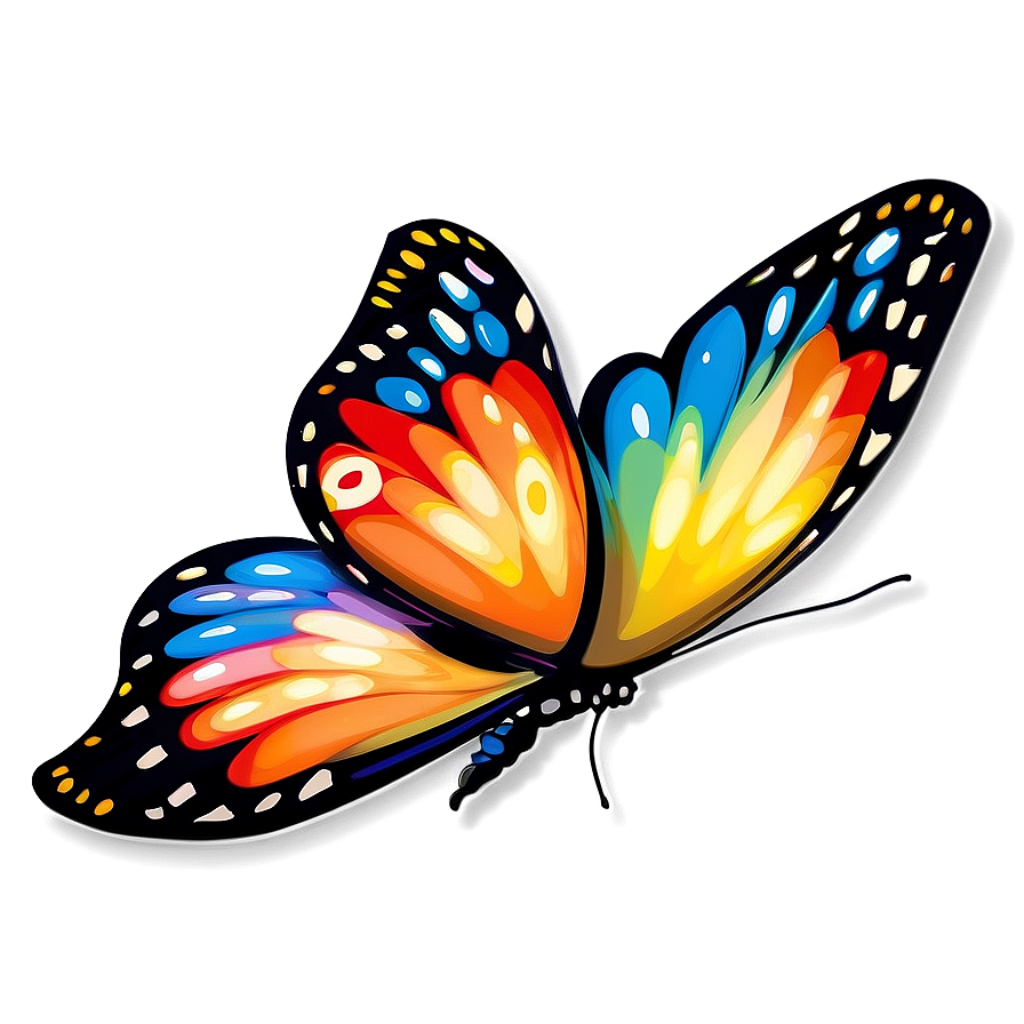 Vibrant Geometric Butterfly Wallpaper: Bright Colorful Wings Art