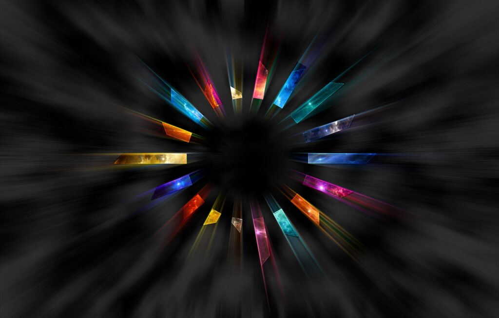 Vibrant Geometric Shards Circle Wallpaper - 1650x1050 Background