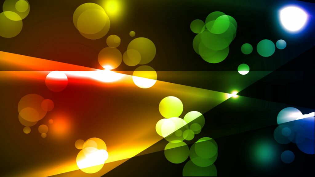 Vibrant Circles & Geometric Shapes: Colorful Dark Background Wallpaper