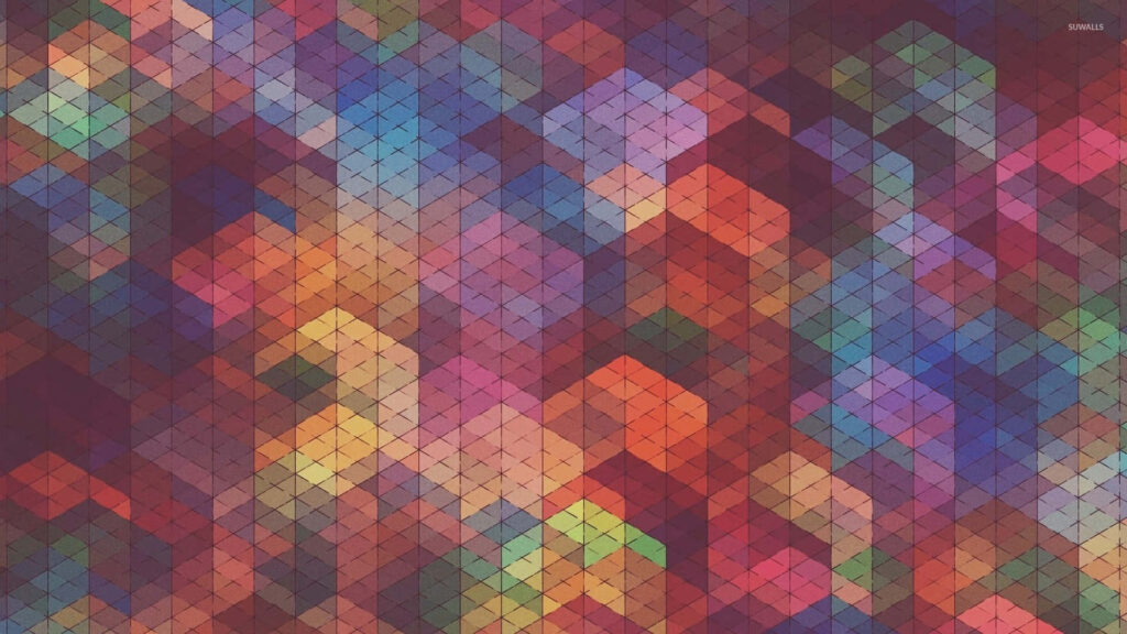 Vibrant Cubist Geometric Wallpaper - Modern Artistic Background