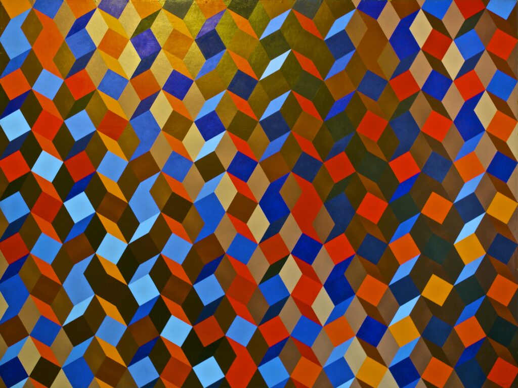 Vibrant Geometric Hexagonal Wallpaper - 3D Effect Background Design