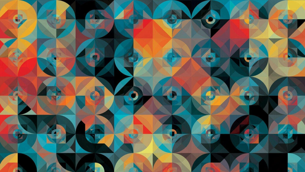 Vibrant Geometric Mosaic Wallpaper: Colorful Patterns Background