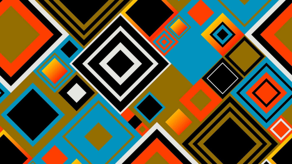 Vibrant Geometric Pattern Wallpaper: Colorful Square & Rectangle Design