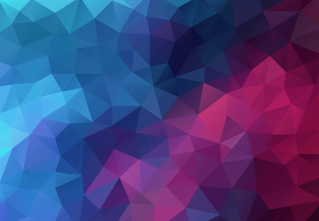 Vibrant Geometric Polygon Wallpaper: Cool Blues to Warm Purples & Reds