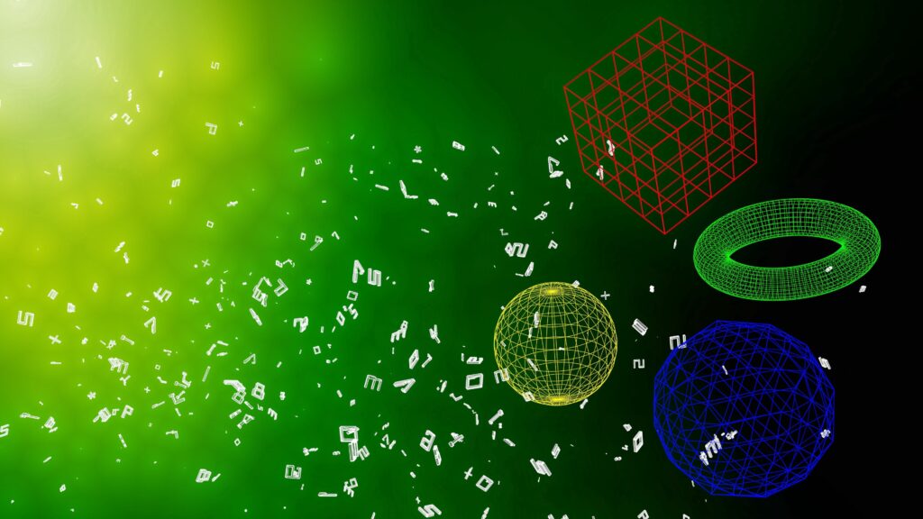 Vibrant Geometric Shapes & Letters Wallpaper - 3840x2160 Background