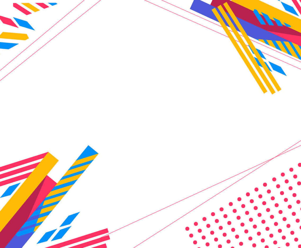 Vibrant Geometric Shapes Wallpaper on Clean White Background