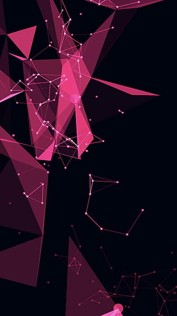 Captivating Geometric Delights: Vibrant Dark Pink Triangles and Dotted Lines Composing Stunning iPhone 14 Pro Wallpaper