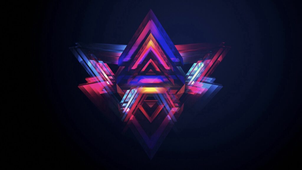Vibrant Geometric Triangle Wallpaper | Dark Background Design