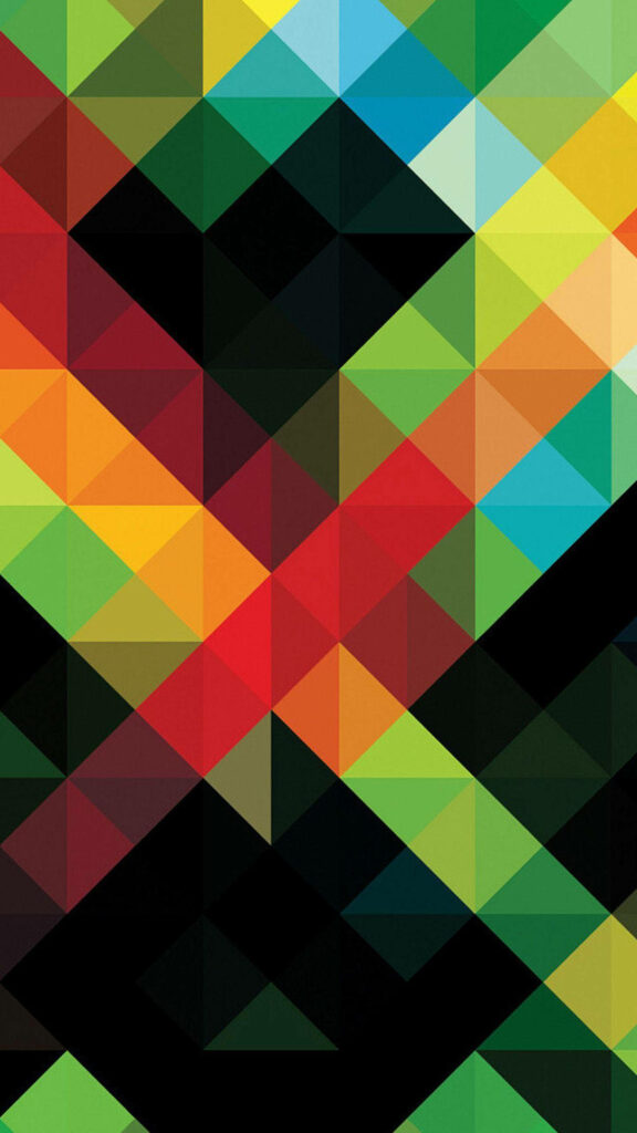 Vibrant Geometric Mosaic Wallpaper - Bold Triangles & Rich Colors