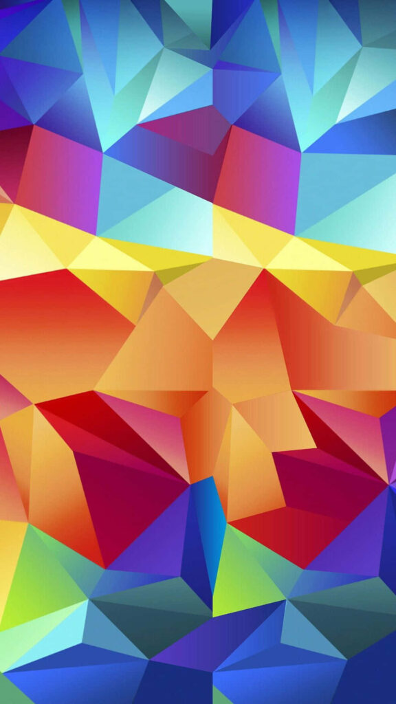 Vibrant Geometric Triangle Wallpaper: Bold Colorful Background Design
