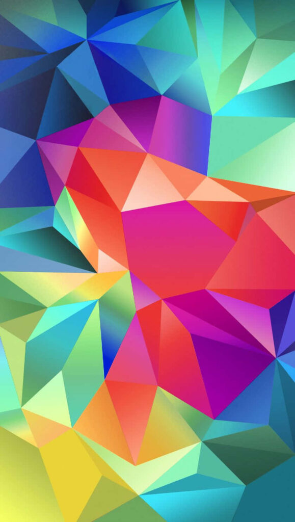 Vibrant Geometric Wallpaper for Samsung Galaxy: Colorful Triangles