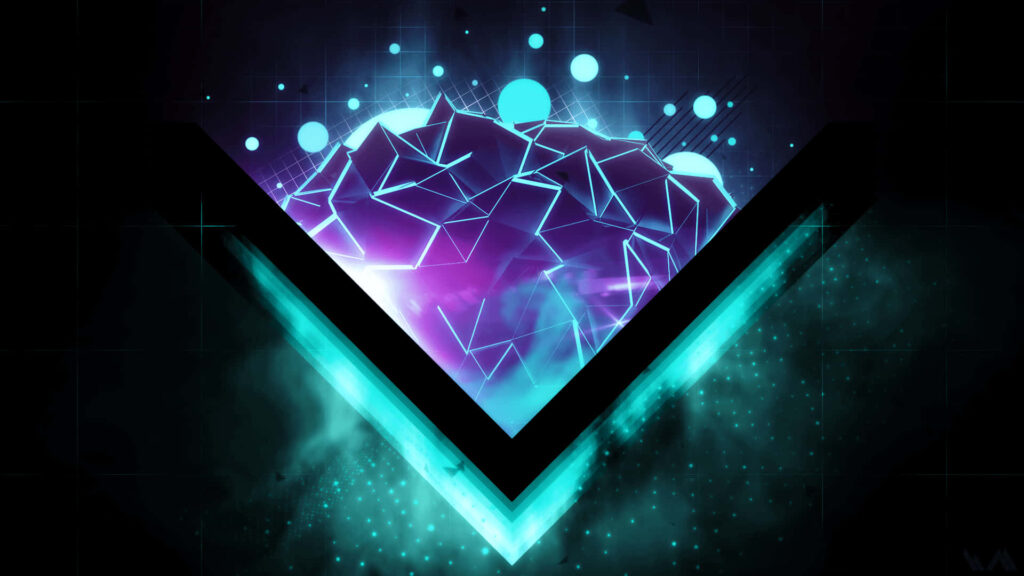 Vibrant Geometric Wallpaper with Abstract Purple and Blue Design