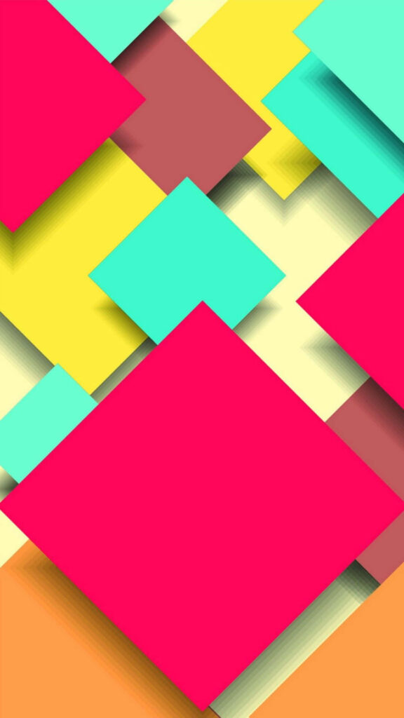 Colorful Geometric Wallpaper: Bold Layered Squares in Vibrant Hues
