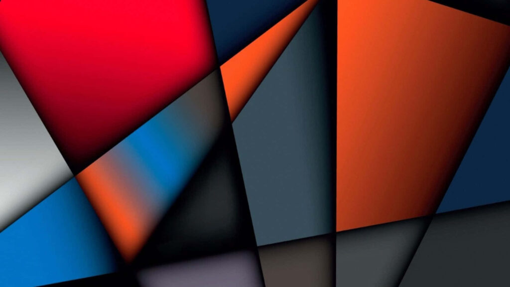 Vibrant Geometric Colorful Background: Bold Red, Blue, Orange Patterns Wallpaper