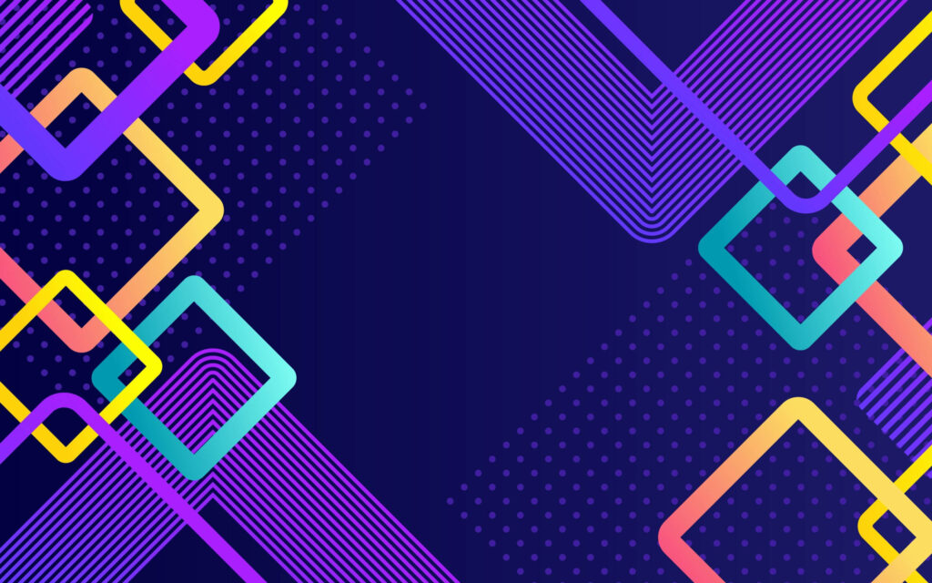 Vibrant Geometric Wallpaper: Colorful Squares on Dark Blue Background