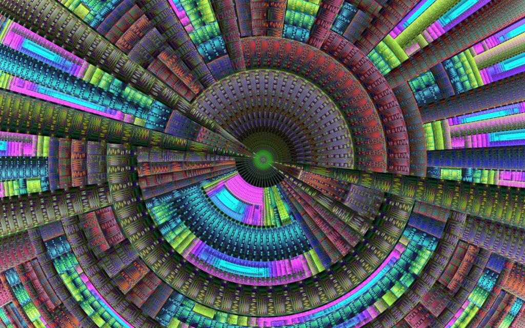 Vibrant Radial Geometric Wallpaper: Dazzling Colors & Patterns