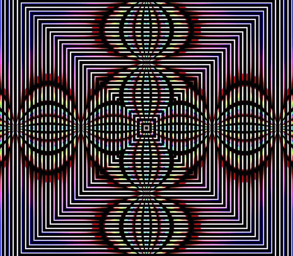 Mesmerizing Geometric Background: Vibrant Shapes & Lines Wallpaper