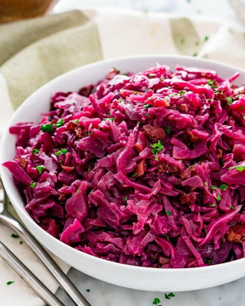 Vibrant German Rotkohl: Colorful Red Cabbage Dish Wallpaper